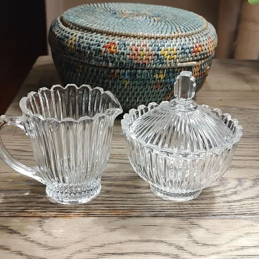 Mikasa Royal Suite Cream and Covered Bowl Sugar Set Art Deco